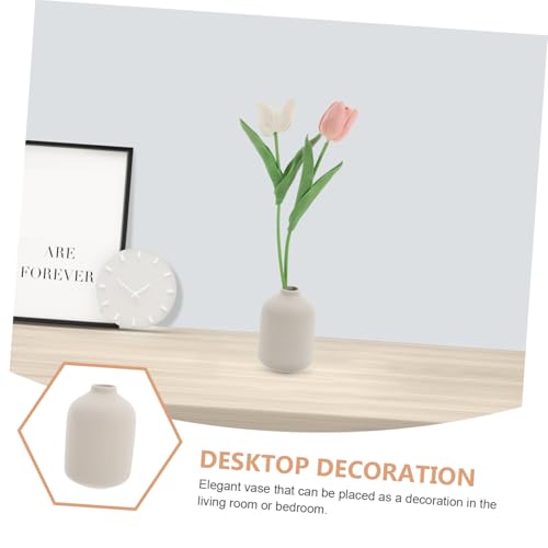 Happyyami Ceramic Flower Vase Modern Minimalist Aesthetic Vase for Home Decor Stylish Centerpieces for Living Room Office Table Arrangements Elegant Smooth Surface Versatile
