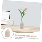 Happyyami Ceramic Flower Vase Modern Minimalist Aesthetic Vase for Home Decor Stylish Centerpieces for Living Room Office Table Arrangements Elegant Smooth Surface Versatile
