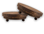 2 Pcs Wood Riser - 3.75' Display Stand for Farmhouse Decor, Tiered Tray Accessories, Round Rustic Pedestal for Home Decorations
