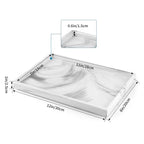 12" Large Ceramic Vanity Tray, Rectangle Perfume Plate Organizer, Jewelry Holder Dish, Non Slip Decorative Tray for Bathroom, Bedroom, Kitchen, Coffee Table (Marble Grey)