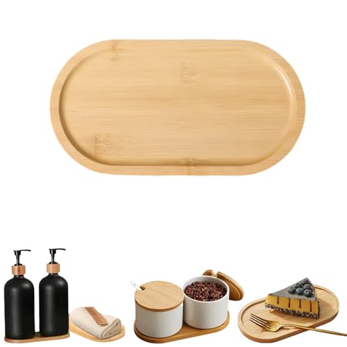 1PCS Bamboo Bathroom Trays - Suitable for The Bathroom,Kitchen,Breakfast Tray and Decorative Tray (8.46 in * 4.53 in) - size: 8.5" x 4.5" x 0.4"