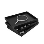 Black PU Leather Jewelry Display Flat Tray Ring Necklace Watch Organizer Display Tray (1 grid) - style: Flat Tray