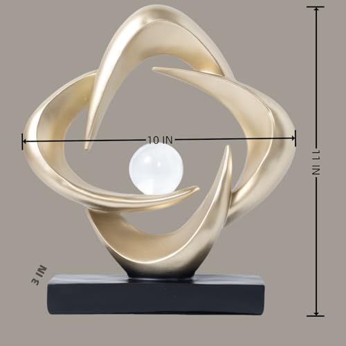 Modern Home Decor Abstract Decorative Sculpture Decorations for Living Room Dining Room Office, Resin Art Statues Coffee Table Bookshelf Decor Accents (Gold) - color: Gold