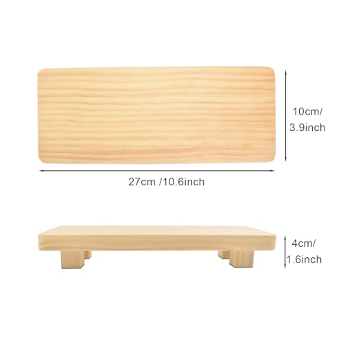 Rustic Wood Riser for Home Decor, Small Plant Stand, Decorative Wood Pedestal (10.6x3.9x1.6 inches)