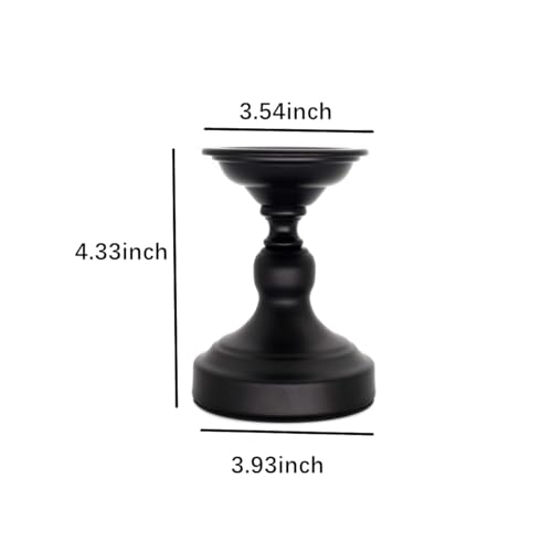 Metal Black Candle Holder for Pillar, Iron Candlestick Holder Stand for Home Coffee Decor Decorations, Table Centerpiece, Wedding Reception (2 Pack)