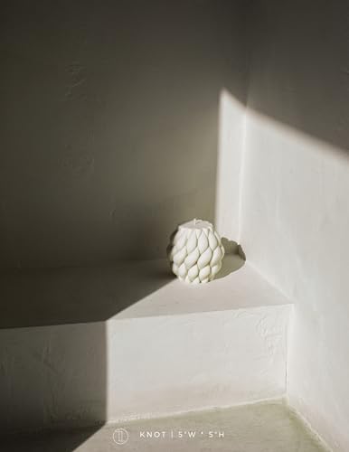 LAWA Knot Ball Candle - Large Beautiful Handmade Pillar Scented Soy Wax Elegant Bubble Aesthetic Candle Housewarming Gift Home Room Shelf Decor Idea White - color: White