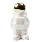 CHIVE - Astronaut Shape Vase, Planter Simple Modern Flower Bud Vase, White and Gold (Medium)