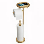 Gold Toilet Paper Holder with Shelf, Tissue Roll Holder Stand with Storage for Holding Extra 4 Toilet Paper Rolls, Stainless Steel Rustproof Freestanding (Brushed Gold) - color: Gold