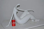NIFAO Modern Art White Woman Beach Resin Statue – Abstract Coastal Sculpture, Contemporary Home Décor, 28" L x 8" W x 16" H