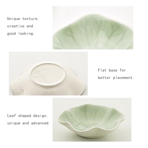Ceramic Ring Dish, Jewelry Dish Holder, Small Trinket Tray Plate for Earrings Rings Necklaces Keys, for Mom Friend Sister (Green Surface) - color: Green Surface