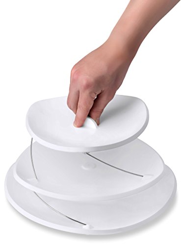 Masirs Collapsible 3-Tier Party Tray: Decorative Design Folds for Minimal Storage. an Elegant Serving Tray for Sandwiches, Cake, Sliced Cheese, and Deli Meat. (Pack of 2) - size: Party Tray (Pack of 2), style: Party Tray