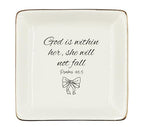 WODMIS Christian Preppy Bow Ceramic Jewelry Tray Dish, Coquette Bible Verse Jewelry Plate Ring Trinket Dish, Trendy Aesthetic Ribbon Gifts for Women Bestie Best Friends - color: Black