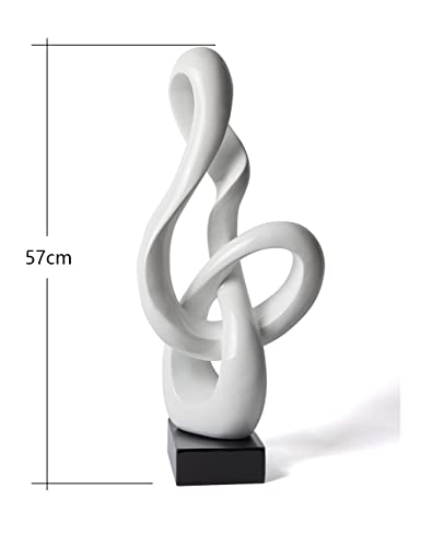 Sculpture Music Note Decor Modern Statue Gifts Treble Clef Figurine Polyresin Arts White 23 inch - color: White