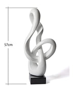 Sculpture Music Note Decor Modern Statue Gifts Treble Clef Figurine Polyresin Arts White 23 inch - color: White