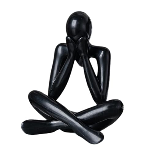 Contemporary Abstract Sculpture for Display, Black - color: Black