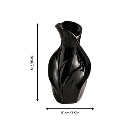 Modern Art Ceramic Vase, Minimalist Aesthetic Flower Vessel for Living Room Desk, Unique Home & Hotel Decor Accent(B) - color: B