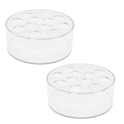 2 Pack Acrylic Clear Flower Vase, Round Centerpiece Vases 12 Holes Flower Vase, Low Holder with Holes for Home/Birthday Party/Dining Table Decorations