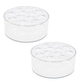 2 Pack Acrylic Clear Flower Vase, Round Centerpiece Vases 12 Holes Flower Vase, Low Holder with Holes for Home/Birthday Party/Dining Table Decorations