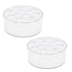 2 Pack Acrylic Clear Flower Vase, Round Centerpiece Vases 12 Holes Flower Vase, Low Holder with Holes for Home/Birthday Party/Dining Table Decorations