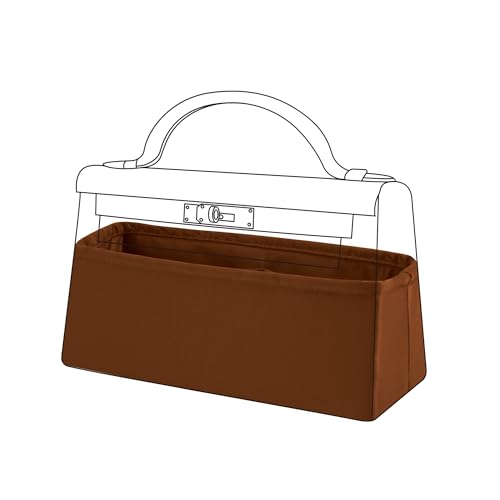 DGAZ Bag Organizer Insert, Silk Purse Organizer, Luxury Handbag & Tote Organizer, Fits mini Kelly Bags (Gold, miniKelly1) - color: Gold, size: miniKelly1