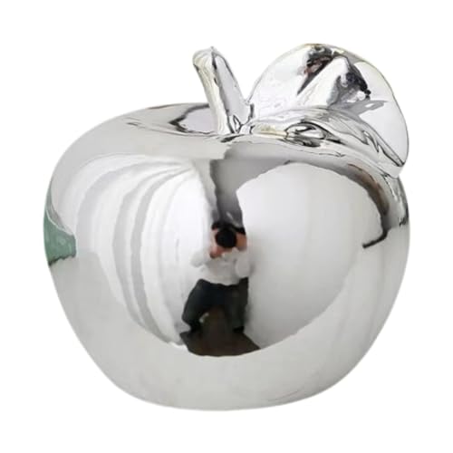 Fenteer Fruit Sculpture Desktop Statue Delicate Ideal Gifts Artistic Ornament Ceramic Figurine for Rooms Porches Desktops Homes Cafes, Silver, L - color: Silver, size: Large