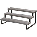 YINMIT Wooden Display Riser Stand, Tiered Perfume and Cologne Organizer Stand, 3 Tier Spice Rack Organizer, Rustic Display Shelf for Candles (3 Tier,Grey) - color: 3 Tier,Grey