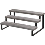 YINMIT Wooden Display Riser Stand, Tiered Perfume and Cologne Organizer Stand, 3 Tier Spice Rack Organizer, Rustic Display Shelf for Candles (3 Tier,Grey) - color: 3 Tier,Grey