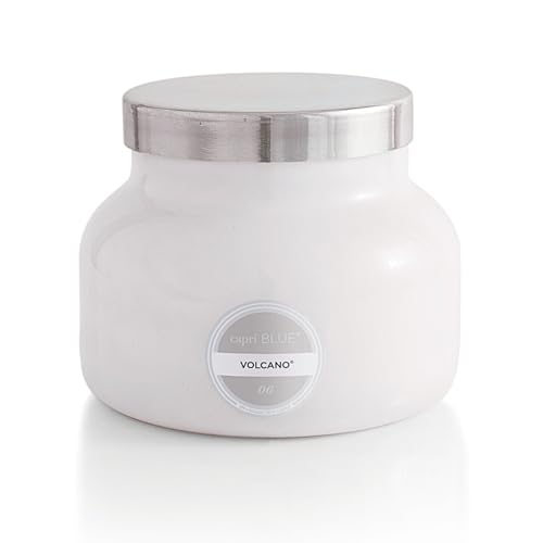 Capri Blue Volcano Scented Candles - Luxury Glass Jar Candles for Home Scented with Tropical Fruit & Sugared Citrus - Soy Wax Blend - Capri Blue Volcano - White Color (19 oz) - color: White, size: 19 oz
