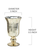 Serene Spaces Living 8-Pack Antique Gold Vase for Flowers, 8 1/2in Gold Urn for Centerpieces, Weddings, Events - size: Set of 8, Gold