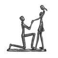 Iron 6th Anniversary Wedding Gifts for Her, Handcrafted Iron Sculpture Staute Ornament Figurine for Couples Romantic Figurines, Proposal Gifts Wedding Decor - style: Proposal