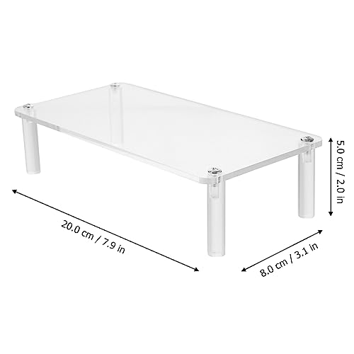 iplusmile Clear Acrylic Jewelry Stand 7.87X3.14X1.96In Single-Tier Display Organizer for Bracelets Watches and Accessories Compact Home Decor Display Shelf Riser
