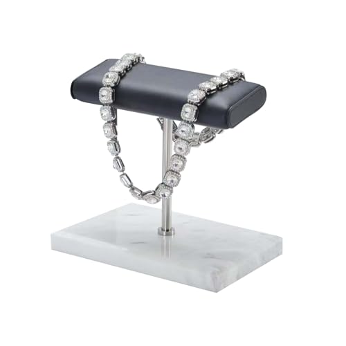Men's Premium Handcrafted Watch Display Stand,Watch Stand,Watch Organizer,Watch Holder,Bracelet Display Stand,Elegant Marble Base with Leather Surface (white) - color: white