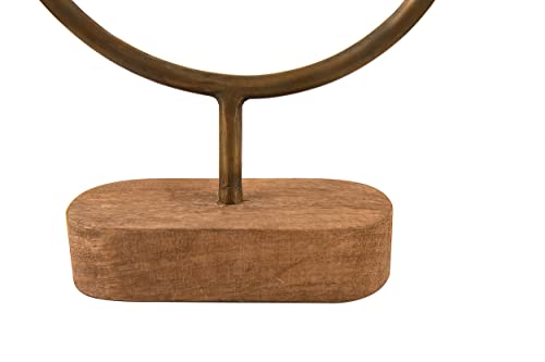 Main + Mesa Asymmetrical Wood and Metal Candle Holder - size: 13.75"H