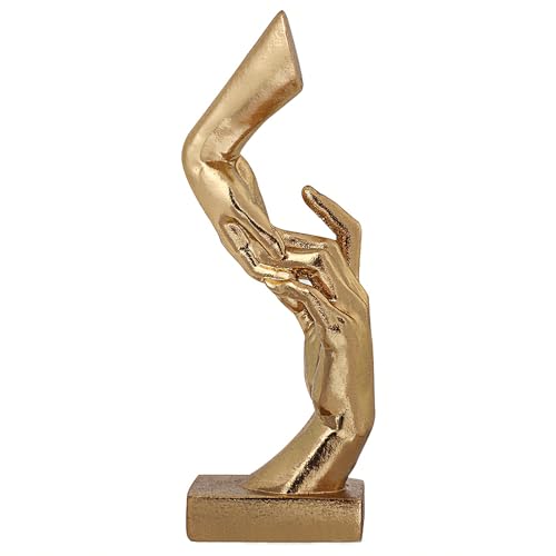 Golden Hands Sculpture Elegant Resin Home Decor Hands Statues Versatile Love Ornament,Perfect for Bedroom, Office Desktop, Cabinets,Wedding (Hold Hands) - color: Hold Hands