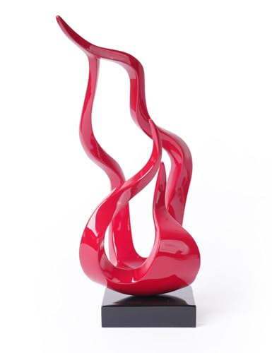 Abstract Sculpture Decor Modern Art Gift Holy Flame Figurine Statue for Bookshelf Table Desktop Office Red 16.5 Inch - color: Red