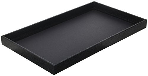 3-Piece 1 -Inch Deep Black Full Size Plastic Stackable Jewelry Tray 14 3/4" X 8 1/4" X 1"H - color: Black