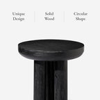Maven Lane Owen Modern Side Table, 19" Compact Design - Bold Accent Table, Round Night Stand with Aged Black Finish and Durable Rubberwood Base - Statement Making Style for Living Room or Bedroom - color: Aged Black