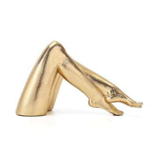 Golden Legs Sculpture Elegant Resin Home Decor Legs Statues Versatile Indoor/Outdoor Ornament, Bedroom, Office Desktop, Cabinets, Perfect (Bowed Leg) - color: Bowed Leg
