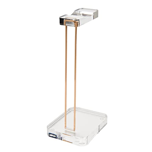 RUSSELL+HAZEL Acrylic Headphones Stand, Headset Holder, Office Accessories, Clear Acrylic with Gold Hardware, 4” x 5” x 10.5” (93922)