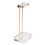 RUSSELL+HAZEL Acrylic Headphones Stand, Headset Holder, Office Accessories, Clear Acrylic with Gold Hardware, 4” x 5” x 10.5” (93922)