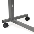 Vaunn Medical Pneumatic Adjustable Overbed Bedside Table with Wheels (Hospital and Home Use) - color: Black