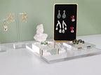 Transparent jewelry risers for selling, Acrylic risers for earring display, clear block ring riser tray for online business Photography【3.15 L x3.15 W x0.79 H inch】 - size: 3.15 L x3.15 W x0.79 H inch