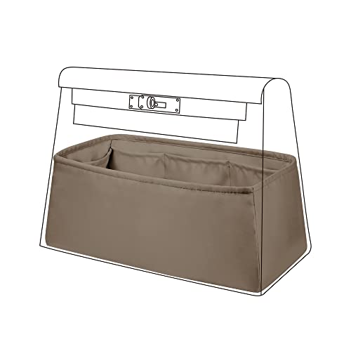 DGAZ Silk Purse Organizer Insert For Hermes Kelly Danse 22 bag，Silky Smooth Bag Organizer，Luxury Handbag & Tote Shaper（Etoupe grey，22） - color: Etoupe grey