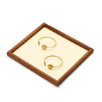 Jewelry Display Tray for Ring Earrings Necklace Bangle Solid Wood Jewelry Dish Tray Catchall(M,Beige) - color: Beige, size: 18 * 20 * 1.5cm