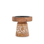 NIRMAN Mango Wood Candle Holders, Wood Candlesticks for Home Wedding Table Decor Centerpiece (4" x 4" x 4")