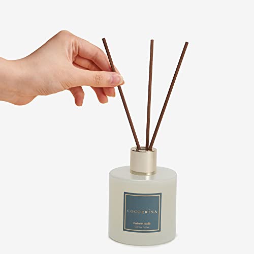 Cocorrína Premium Reed Diffuser Set with Preserved Baby's Breath & Cotton Stick Cashmere Vanilla 2 Packs, 6.7oz Scent Fragrance Oil Diffuser for Bedroom Bathroom Home Décor - size: 6.7 Ounce/2pack