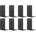 MSDADA Black Metal Bookends (8pcs, 4 pairs) for Book Shelves, Office, Heavy Books, Modern Minimalist Style - color: Black