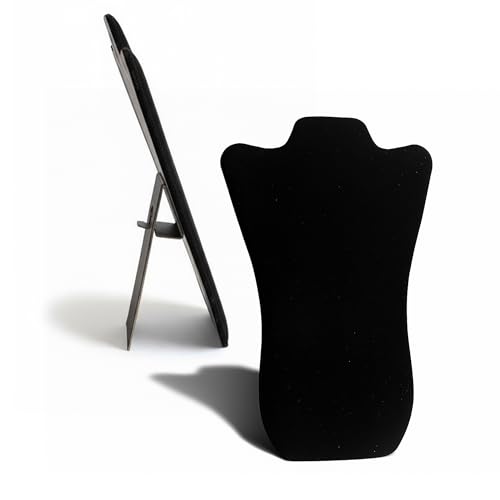 RJ Displays Jewelry Display for Vendors, Black Velvet Necklace Display Stand Holder, Jewelry Stand Necklace Holder for Vendors. Jewelry Display Stand 14” H. - color: Black
