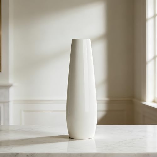 12 Inch White Vase Ceramic Flower Vase, Tall Vases for Pampas Grass, Home Decor, Modern Textured Vases for Living Room Decorations,Table Centerpieces,Shelf,Farmhouse Small Ceramic Vase - style: Shape 8