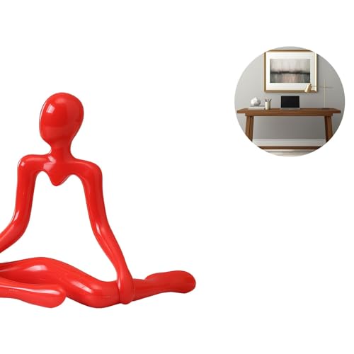 Modern Abstract Sculpture for Home Decor Contemporary Art Statue Minimalist Decorative Figure - color: Red